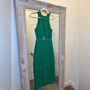 Lulus Green Crochet Midi Dress Small